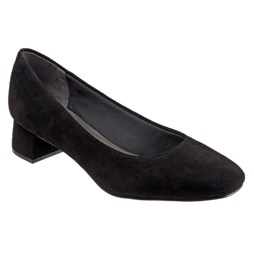 Trotters Lola Womens Black Suede Pumps Heels Shoes size 9 slim